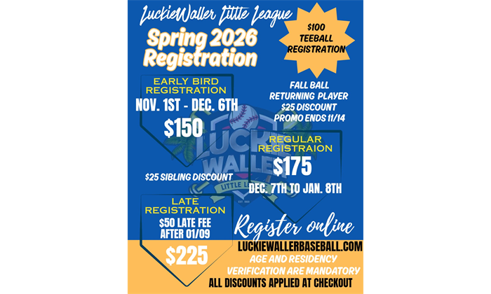 2026 Spring Registrations